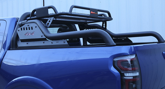 Μαύρος φραγμός αθλητικών ρόλων χάλυβα 4X4 με το ράφι στεγών για το δασοφύλακα Hilux Revo Ford